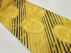 斜線に鼓模様織出し袋帯